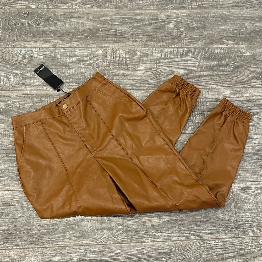 Nasty Gal faux leather joggers